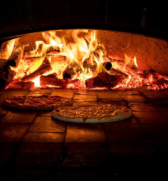 S&T Firewood in a pizza oven.